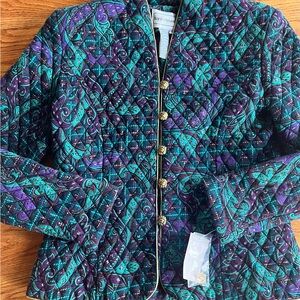 Vibrant Purple and Teal Quilted Jacket